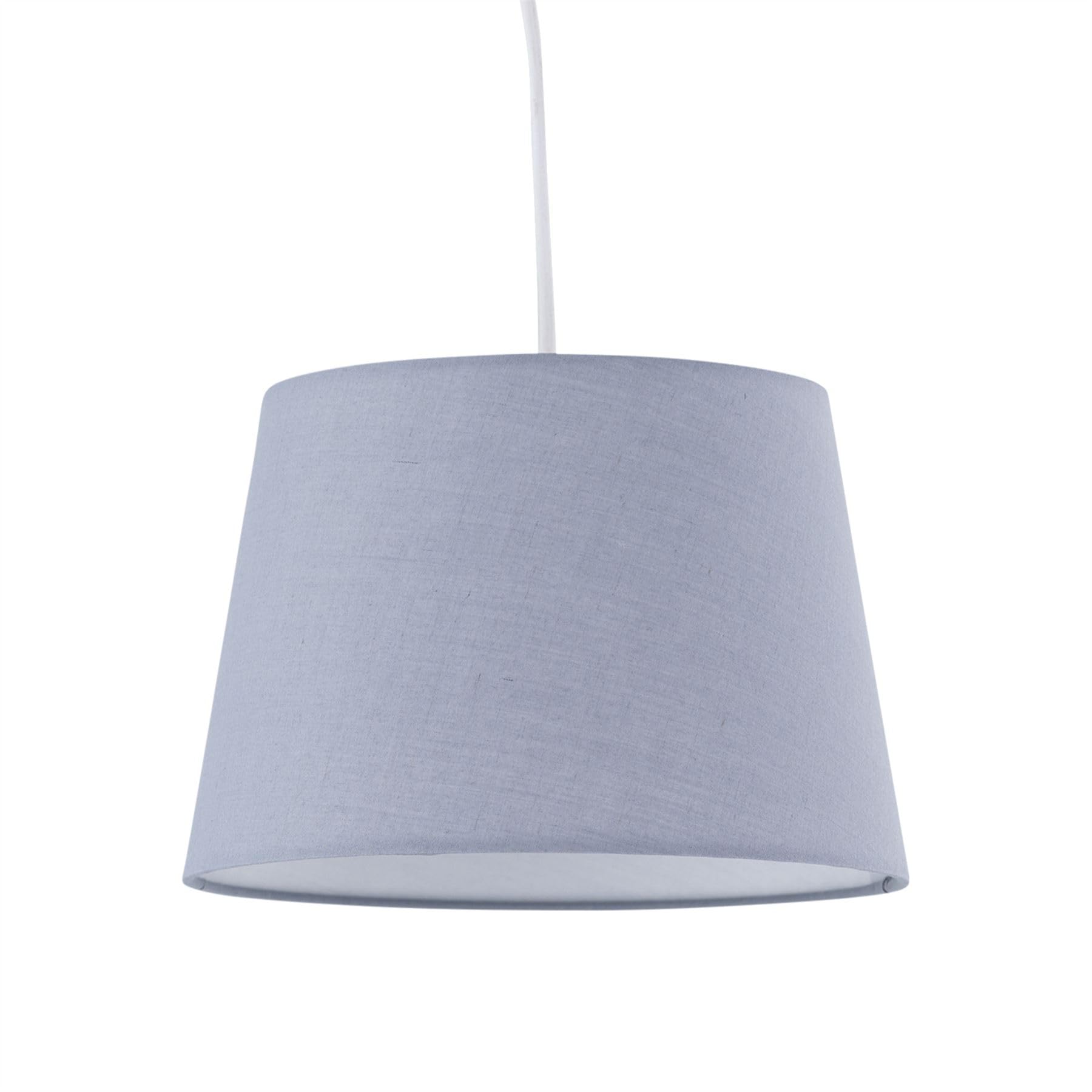 Firstchoicelighting Grey Fabric Easy Fit Light Shade/Lampshade For Ceiling Light Or Table Lamp, 23Cm Diamater