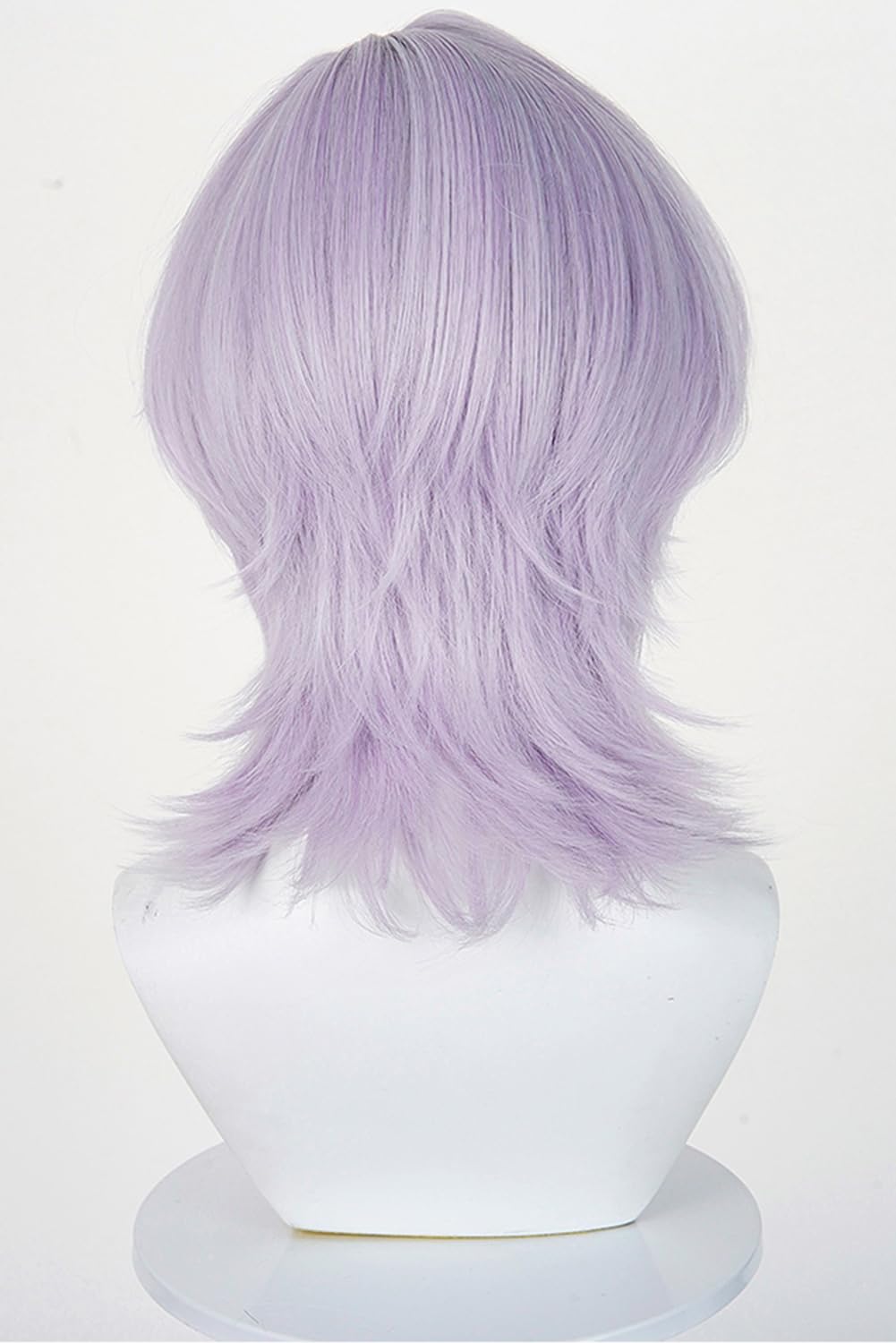 Mens Cosplay Wig Anime Short Straight Wig Synthetic Hair for Halloween Costume Outfits Accessory Party (Light Purple, Short, Straight) - Image 4