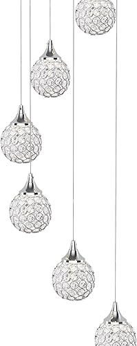 Miniatura 3 de Panta - Lámpara colgante moderna de 7 luces, LED integrado y cristal de alta calidad, para isla de cocina, pasillo, entrada, pasarela, comedor,