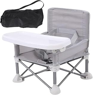 Tiny Throne Baby Camping Chair, Toddler Camping Chair with Tray, Portable Baby Folding Chair, Baby Beach Chair, Portable Travel Booster Seat Feeding Chairs with Removable Tray