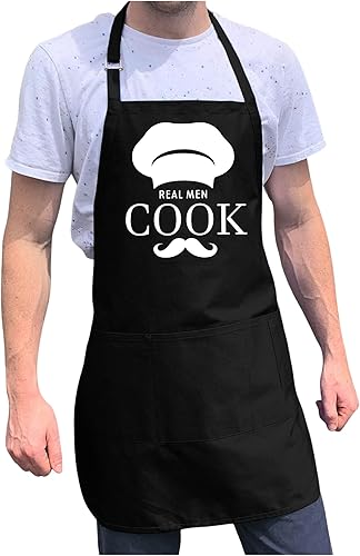 Miniatura 1 de ApronMen Real Men - Delantal de cocinero para barbacoa, 1 tamaño ajustable