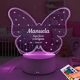 Luminaria Seja Forte E Corajosa Personalizada Presente Criativo Abajur Decorativo Com Versículo Evangélico Para Menina Mãe Namorada Amiga