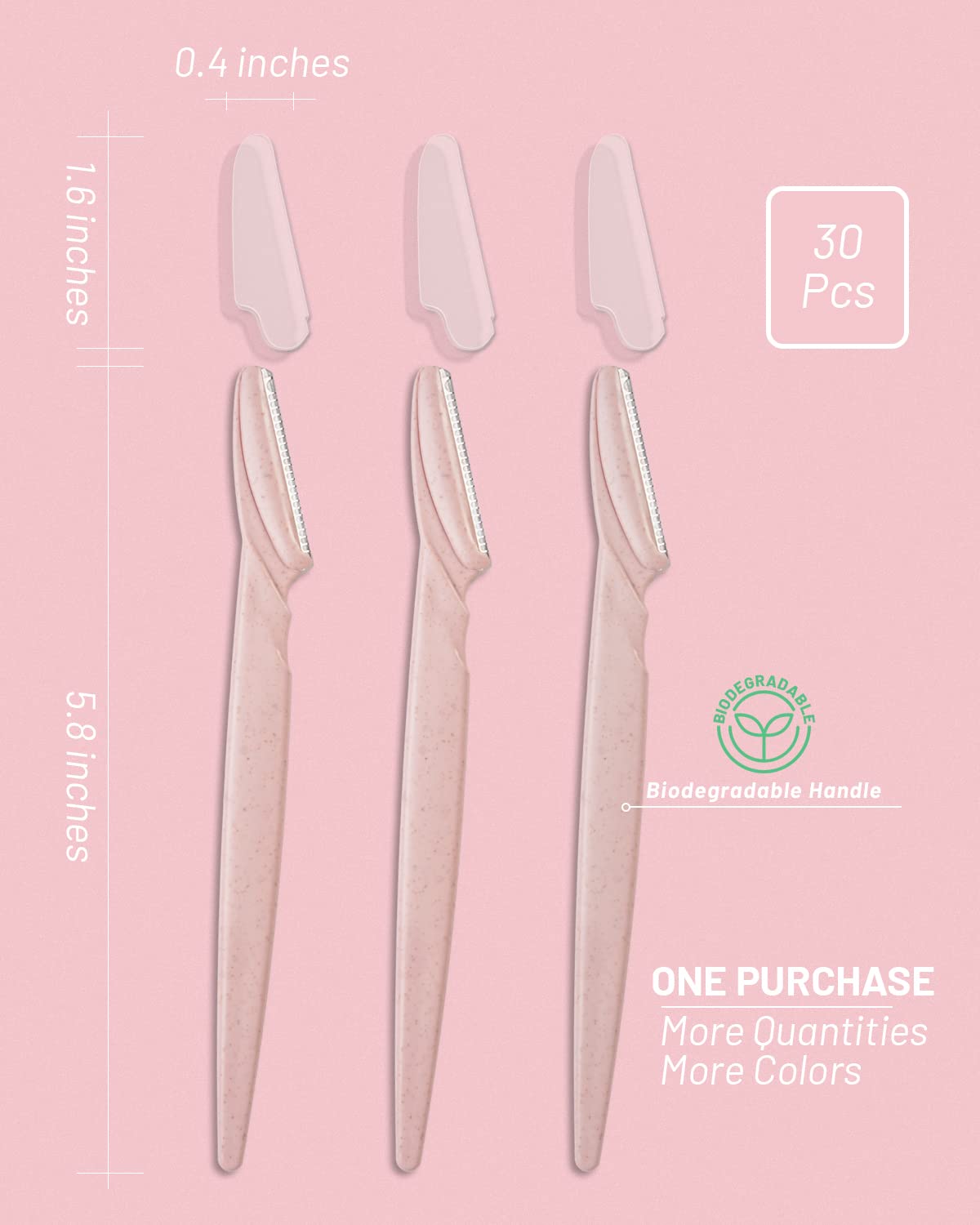 MoHern Dermaplaning Tool for Face, 30 Pcs Dermaplane Razor for Face, Multipurpose Face Razors for Women and Men, Pink: 30 Count (Pack of 1) Pink