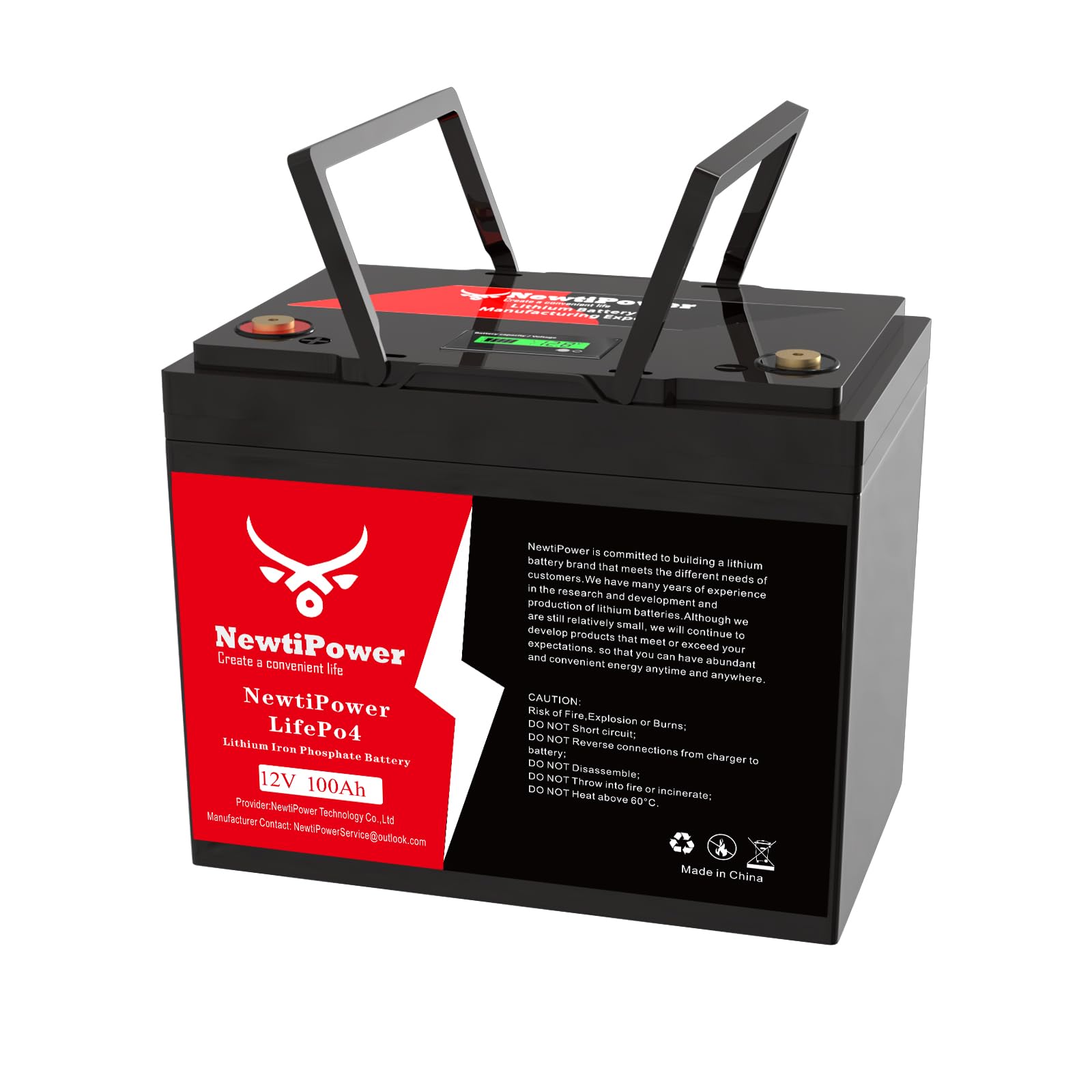 Amazon.com: 12V 100Ah LiFePO4 Lithium Battery 100A BMS,NewtiPower