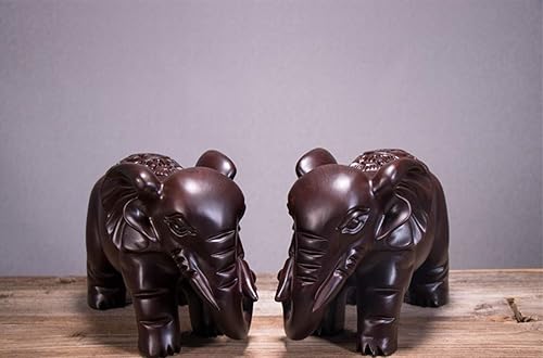 Vista 3 de Estatua de elefante de madera de ébano negro natural, Feng Shui, figura de madera de la suerte, escultura de madera de la suerte, decoración