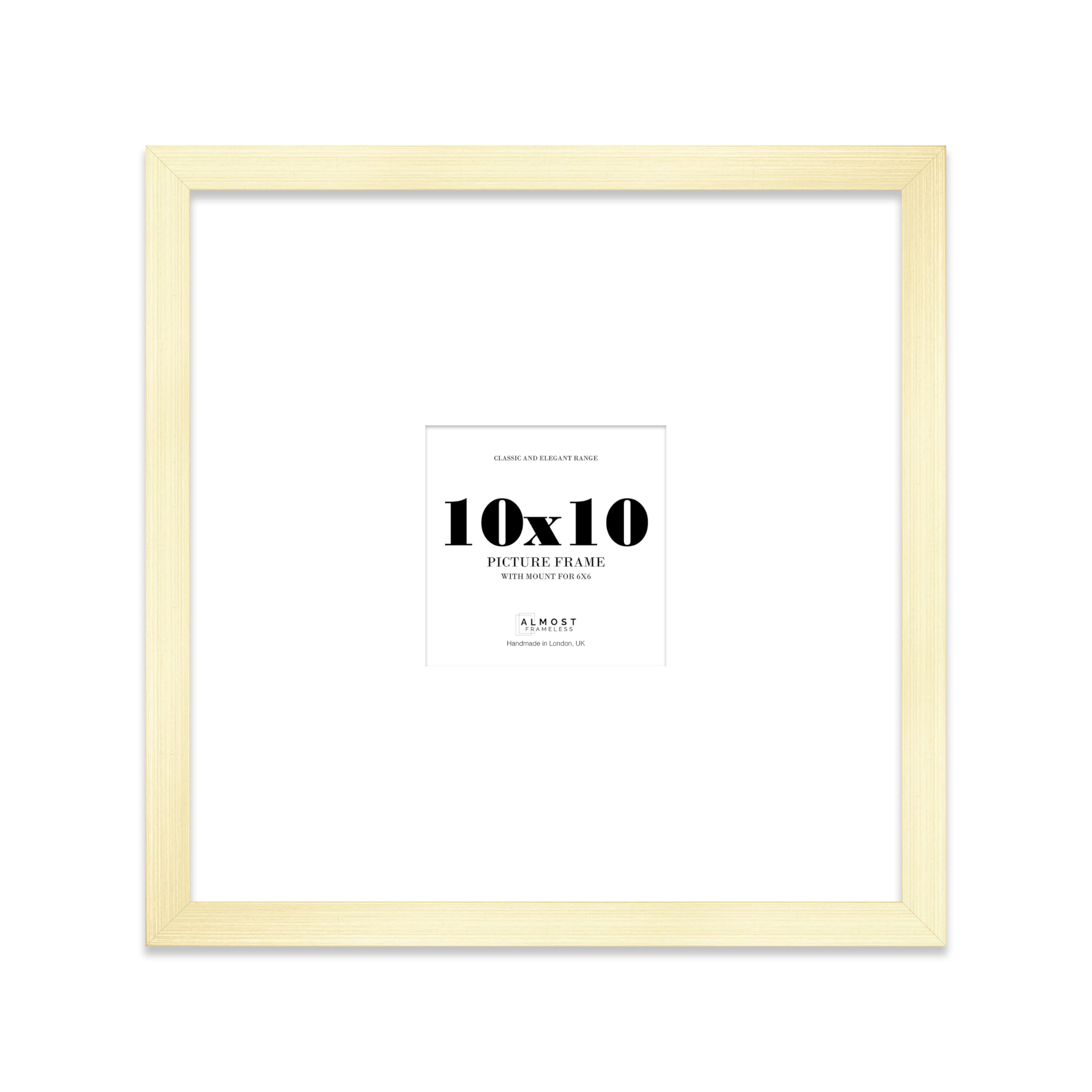 10x10 Square Picture Frame, Display Pictures 6x6 With Mat or 10x10 Without Mat, Wall Hanging & Free Standing Photo Frame, Gold, 1 Pack โ image 1
