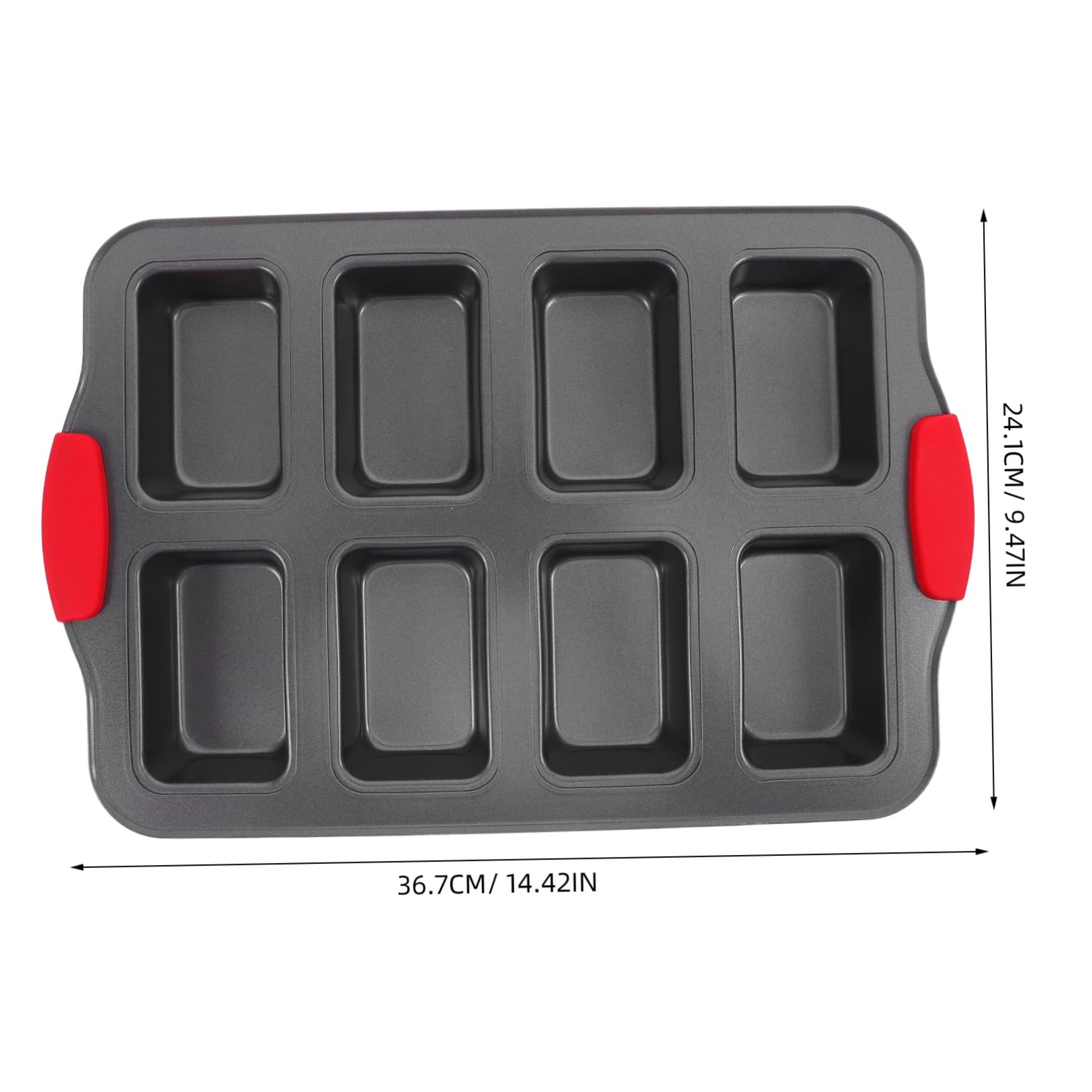 Zerodeko Moule Four Rectangulaire à 8 Cavités, Moule à Cake Antiadhésif en Acier Inoxydable et Silicone, avec Poignées Résistantes la Chaleur, pour Pâtisserie Maison