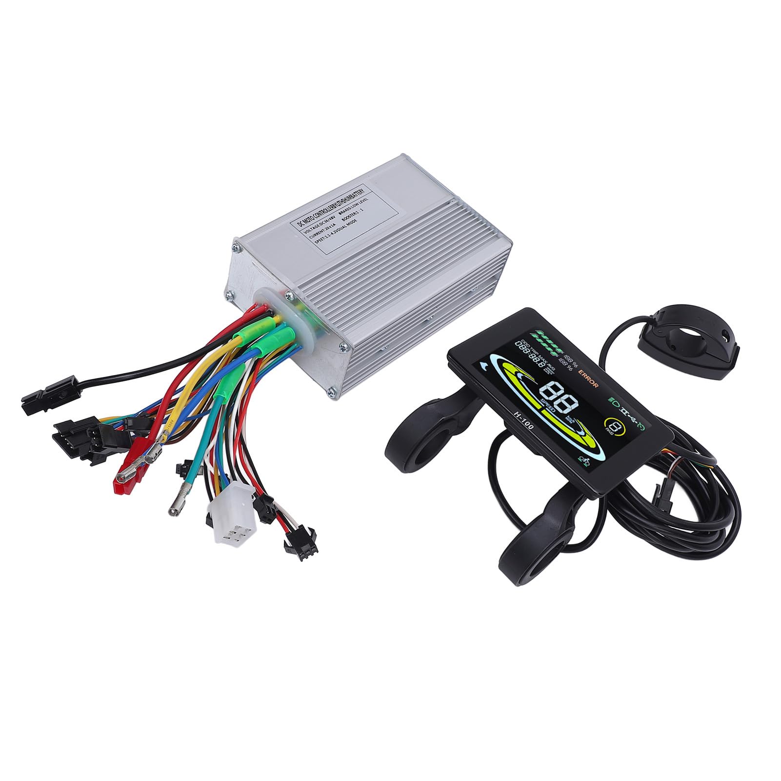 Zestaw Sterownika Silnika Elektrycznego, Kontroler Sinusoidalny z 3 Trybami do SilnikóW Bezszczotkowych 36 V 48 V 350 W 500 W z Kolorowym Ekranem LCD i obudową ze Stopu Aluminium, Idealny do