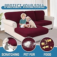 Vista 203 de H.VERSAILTEX 2025 New Sectional Couch Covers 8 Pieces Stretch Sofa Covers for Sectional Sofa Set Separate L Shaped Couch Cover for Both Left/Right