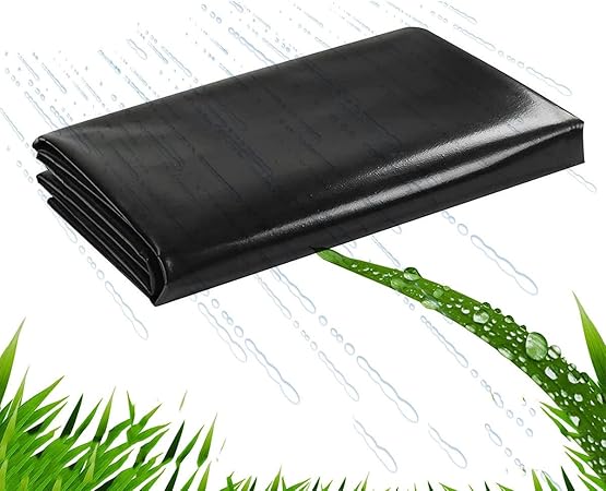 Image Rubber 0.2mm Pond Liner Membrane, Fish Pond Bed Liners Impermeable, for Reinforced Landscaping Reservoir River Slope Protection Foundation Construction 4x6m 5x9m 6x10m 8x8m ( Size : 5x12m(16.4x39.3ft)