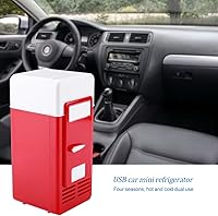 Vista 2 de Mini nevera portátil pequeña con cable USB, 5 V USB LED para automóvil, para dormitorio, oficina, dormitorio, caravana, enchufar y usar, enfría