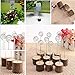 K.MAX Wooden Base Place Card Holders, Rustic Iron Wire Picture Picks Clip Holder Stand, Ideal for Party Name Number Photo, Wedding Table Home Decorations (10pcs)