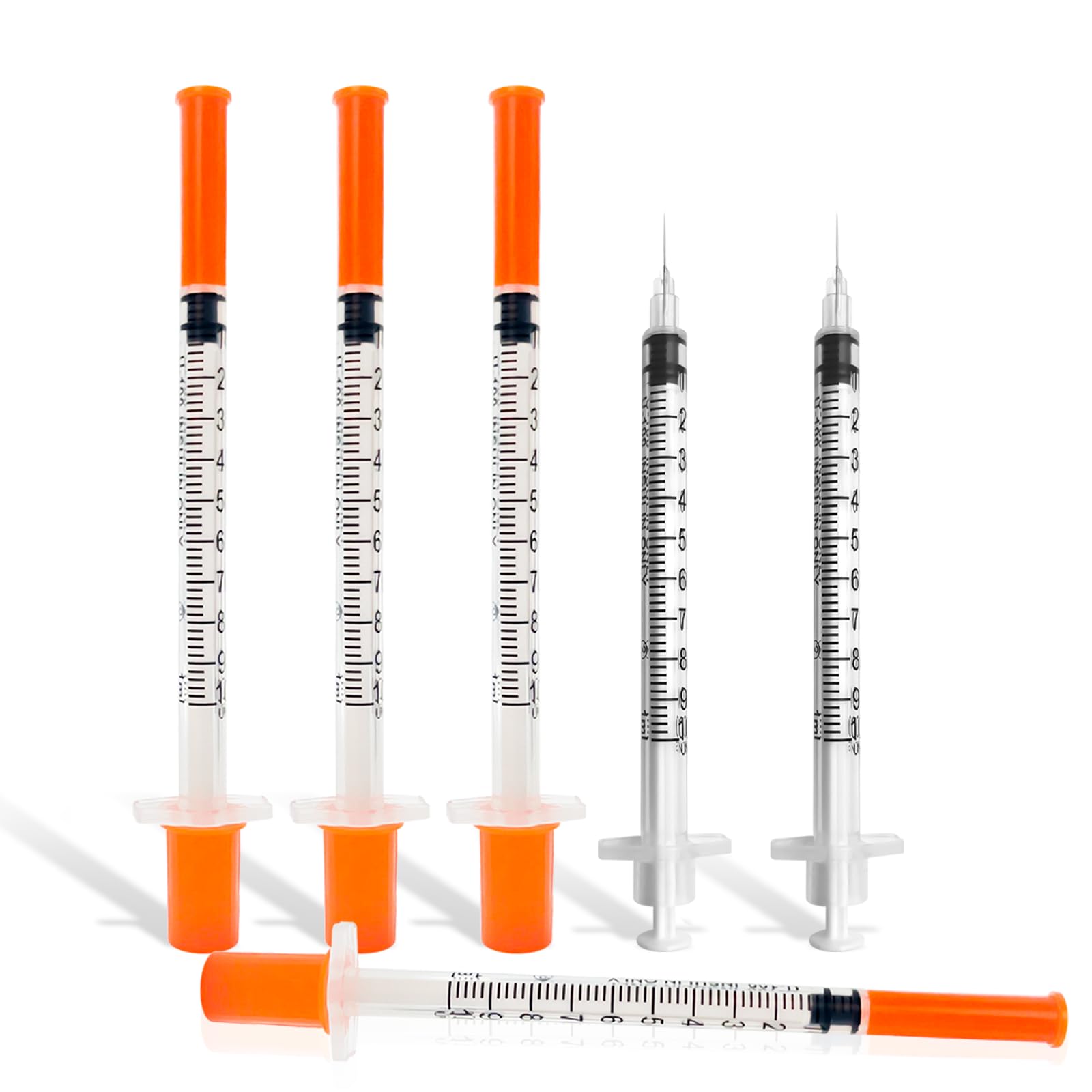 Jeringa U-100, 1 ml, 30 g, 5/16 pulgadas, 8 mm, herramientas de laboratorio, envueltas individualmente, paquete de 30