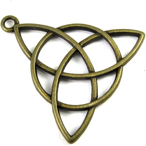 TriquetraTrinity Knot Colgante de latón antiguo en cadena de bolas collar