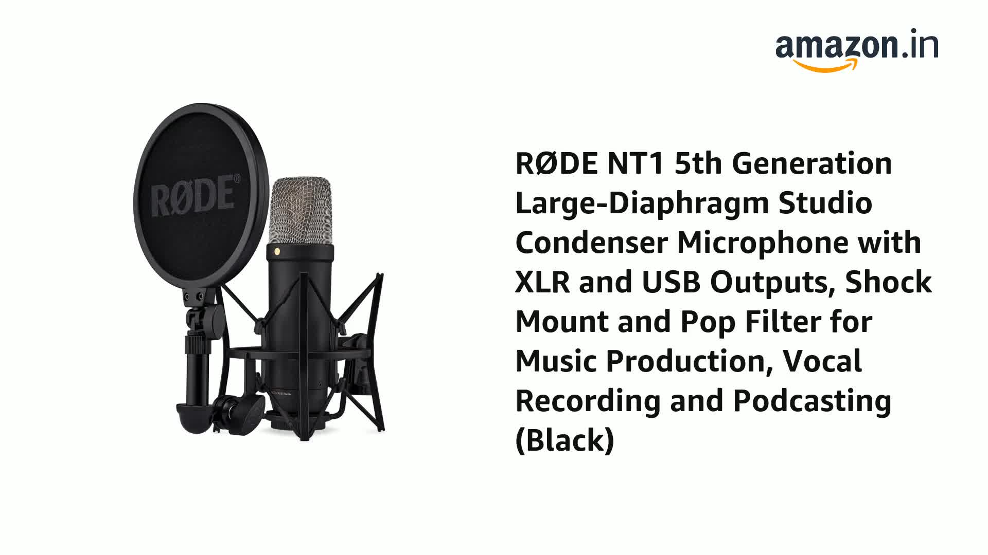 Rode Nt1 5Th Generation Large-Diaphragm Studio Condenser