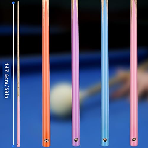 Miniatura 3 de AKLOT Tacos de billar de 57 pulgadas36 pulgadas, punta de 130.472 in, taco de madera de una pieza con palos de piscina de 2012 oz para adultos,