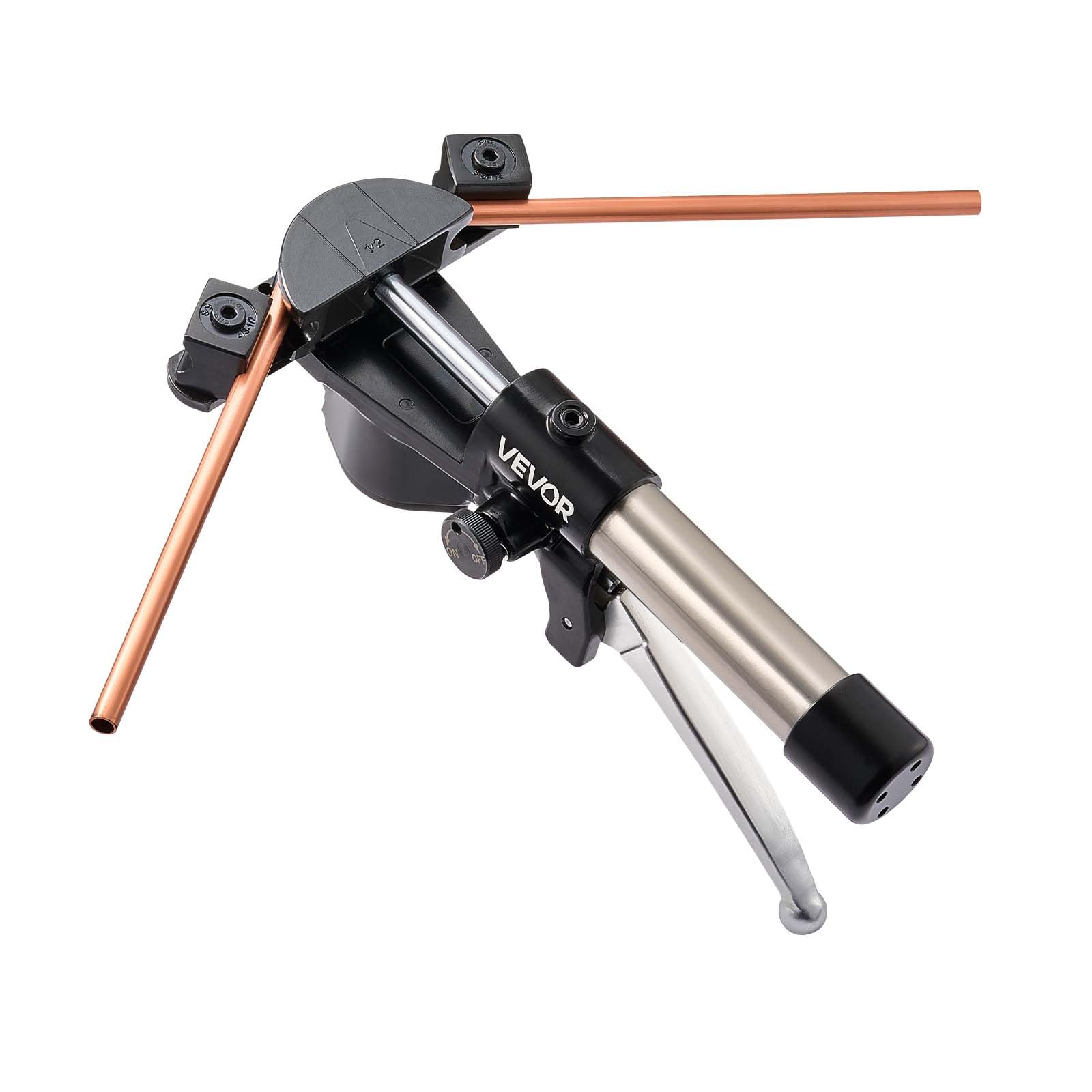 VEVOR Kit Piegatubi Idraulico 6-22mm Pinza Piegatrice Idraulica per Tubi in Rame, Set di Utensili per Piegatura HVAC Curvatura a 90° con 7 Matrici in Lega di Alluminio, per Riparazione di Automobili
