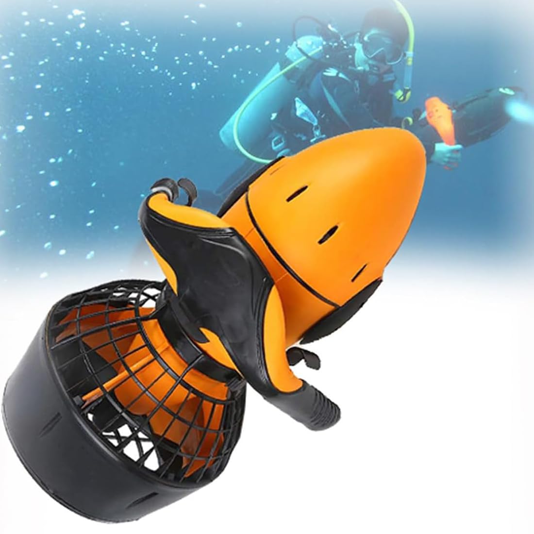 Scooter Elettrico subacqueo da 300 W, Booster sommergibile Portatile per Nuoto, Dispositivo subacqueo con elica ad Acqua per Piscine per Sport Acquatici, Immersioni, Snorkeling e Avventure Marine