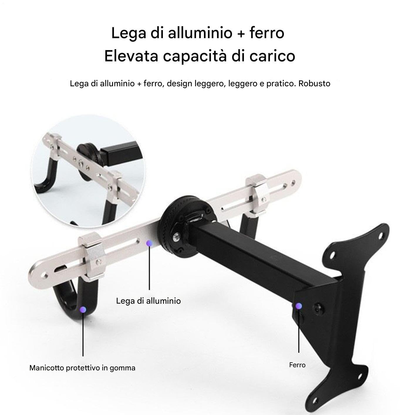 Zankie Portabiciclette da Parete Organizzatore Regolabile | Portabiciclette Verticale Da Parete Per Risparmio Spazio In Ambienti Interni Come Casa Officina E Garage
