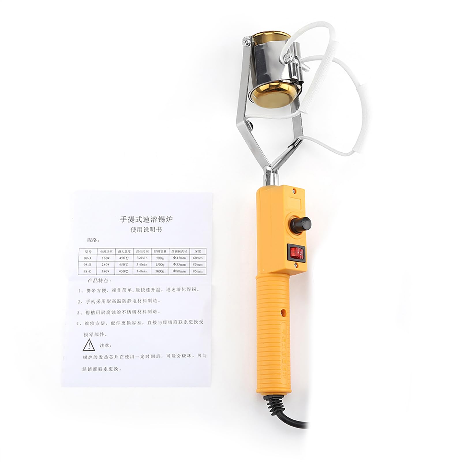 Ing – Pot à Souder électrique en Acier et Plastique, 180W, 220V, Portable, Four à étain avec Contrôle de la Température (280W Réglementation européenne 220V)
