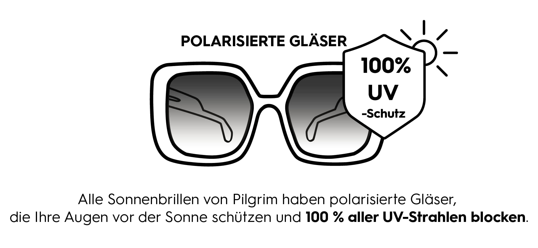 PILGRIM, MARLENE Gafas de sol de ojo de gato recicladas, polarizadas para mujer, con protección UV400, marrón