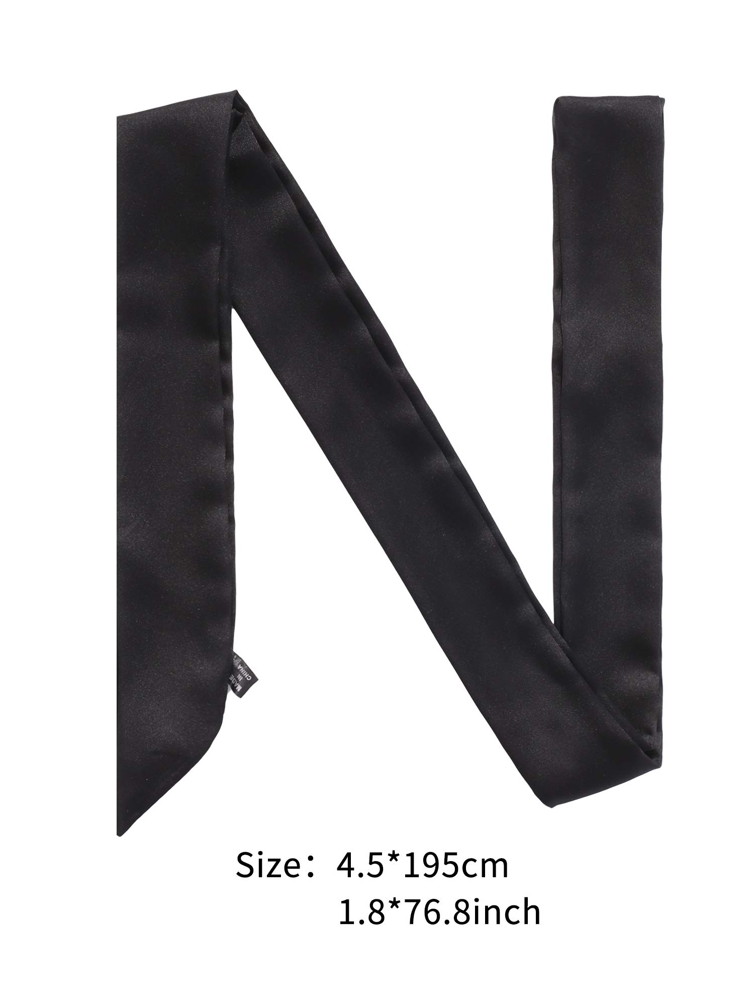 3 piezas de bufanda delgada para mujer, bufanda, cinturones, banda, corbata, cuello, gargantilla, color sólido, estrecho, Negro, blanco, gris 7