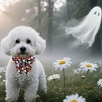 Vista 9 de Maca Bates Fall Maple Leaf Dog Collar with Sailor Bow Tie for Extra Small Girl,Boy,Autumn Foliage Puppy Collars with Bowtie Breakaway Adjustable