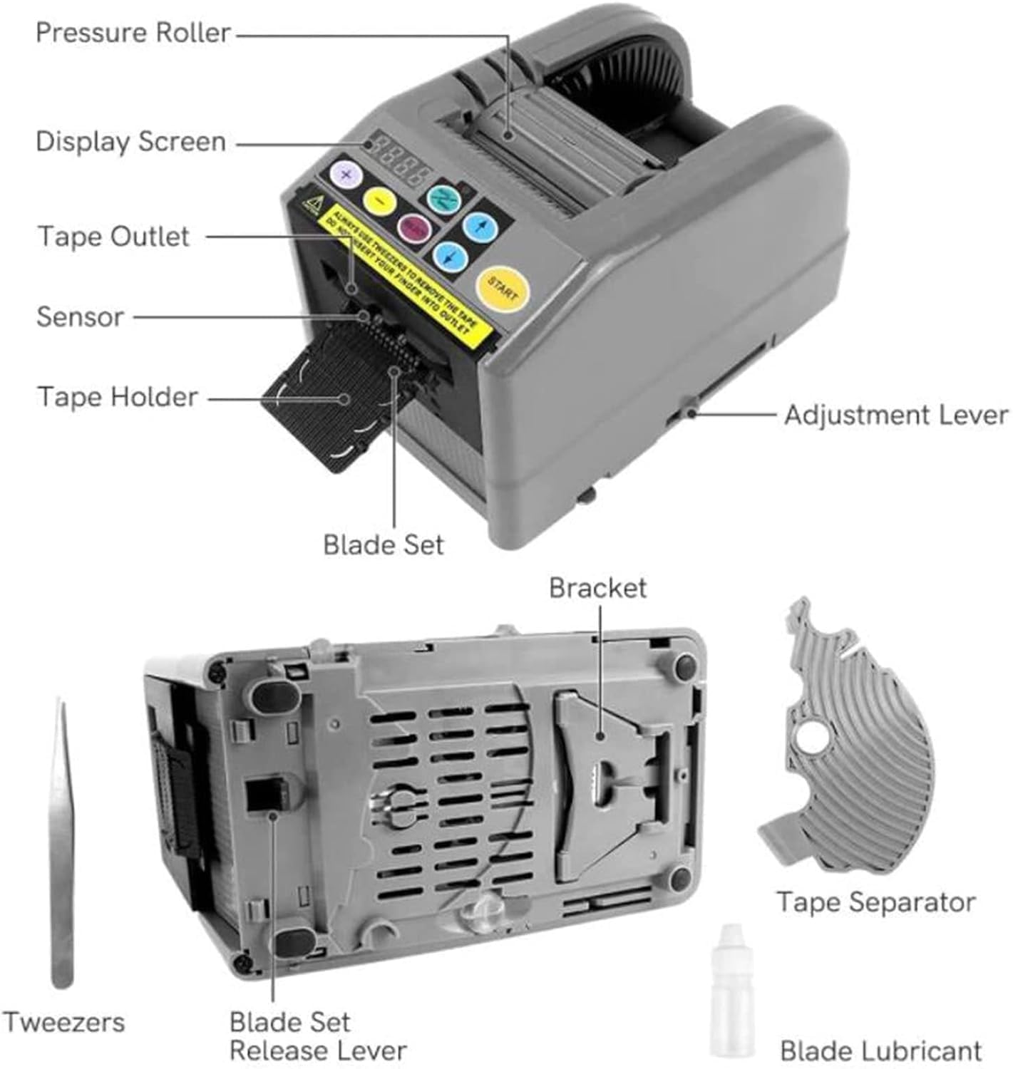 Macchina Automatica Per Il Taglio Del Nastro Adesivo, Dispenser Automatico Con Modalità Automatica E Manuale, Fino A 6 Diverse Lunghezze Di Taglio, Per Ufficio.