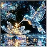 Hummingbird Stamped Cross Stitch Kits for Adults -Embroidery Kits for Beginners Adults,11 CT Patterns Dimensions Counted Cross Stitch Kits for Adults Arts Craft 14x14 inch