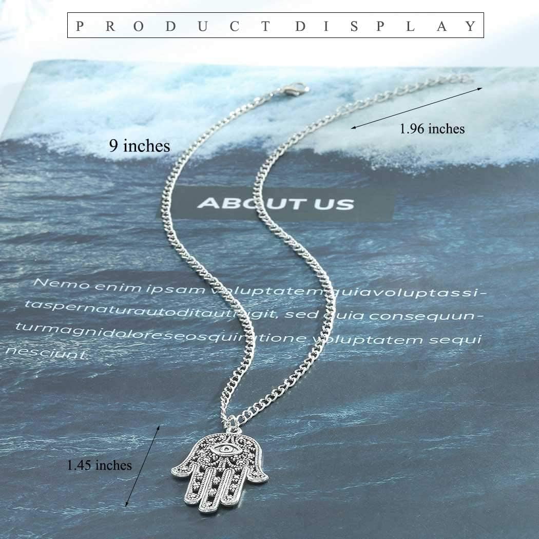 Miniatura 7 de CanB Pendant Chain Necklace Hamsa Fatima Hand Drop Necklace Evil eye Fashion Jewelry Necklace for Women and Girls