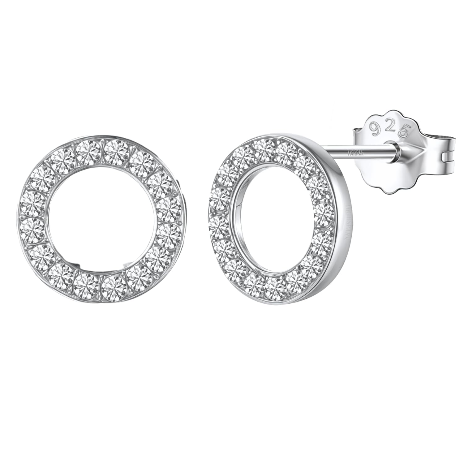 HIGHSPARK 925 Silver Cirlce of Life Earrings | 92.5 Sterling Silver & Stunning Shine| Wholeness & Completeness Circle Earrings | Lovely Gift For Women & Girls - Silver Cirlce (B09SYT6H1K) Amazon Price History, Amazon Price Tracker