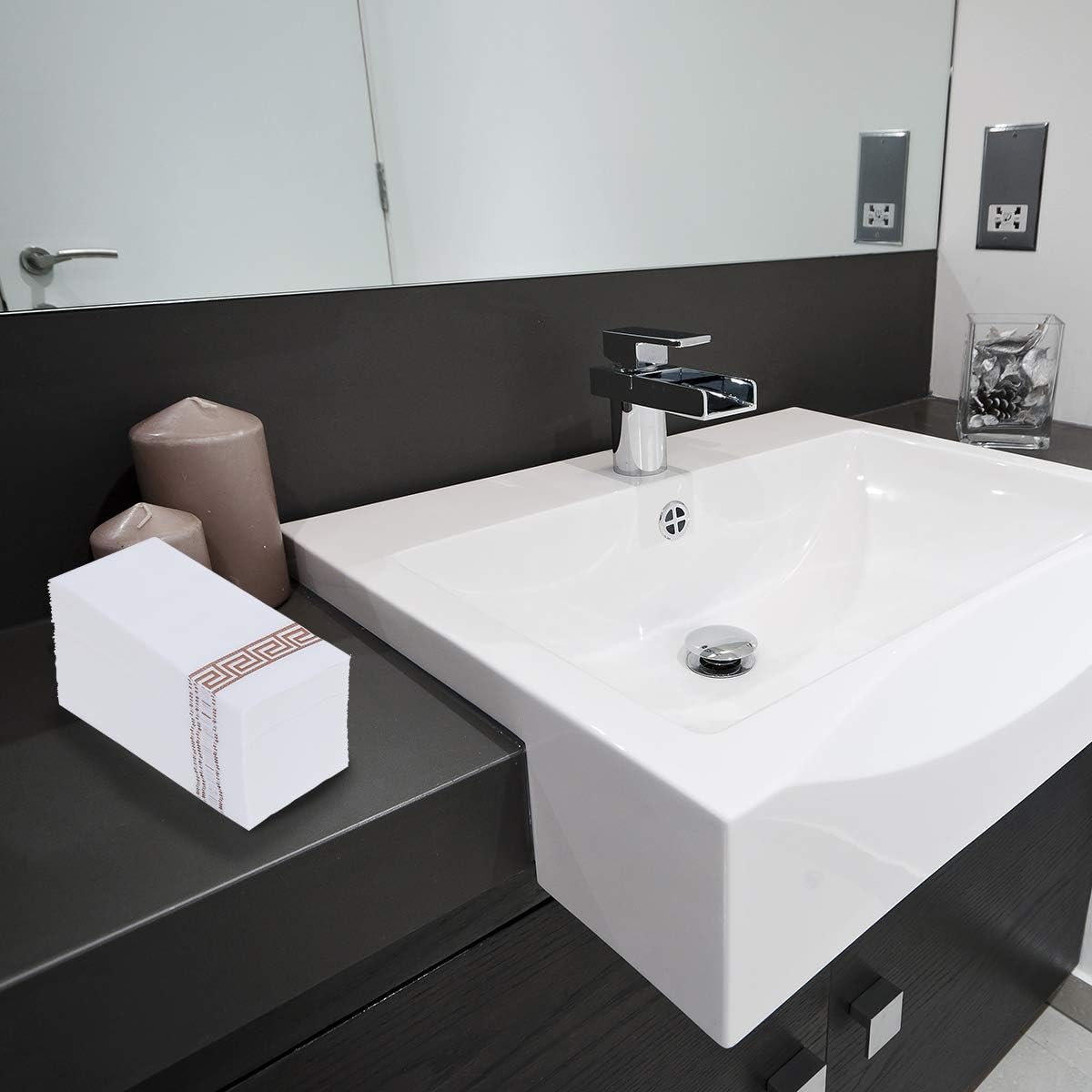 200 PACK Guest Towels Disposable Bathroom, Decorative Bathroom Napkins, Soft and Absorbent Disposable Dinner Napkins Linen Like for Kitchen, Parties, Weddings, Christmas Party(Rose Gold) : Health & Household