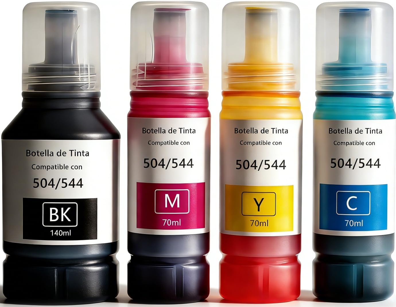 Ink Bottles Compatible with Epson 544 T544 Compatible for Ecotank L1210 L1250 L3210 L3250 L3251 L3260 L5290 Printers 4-Pack