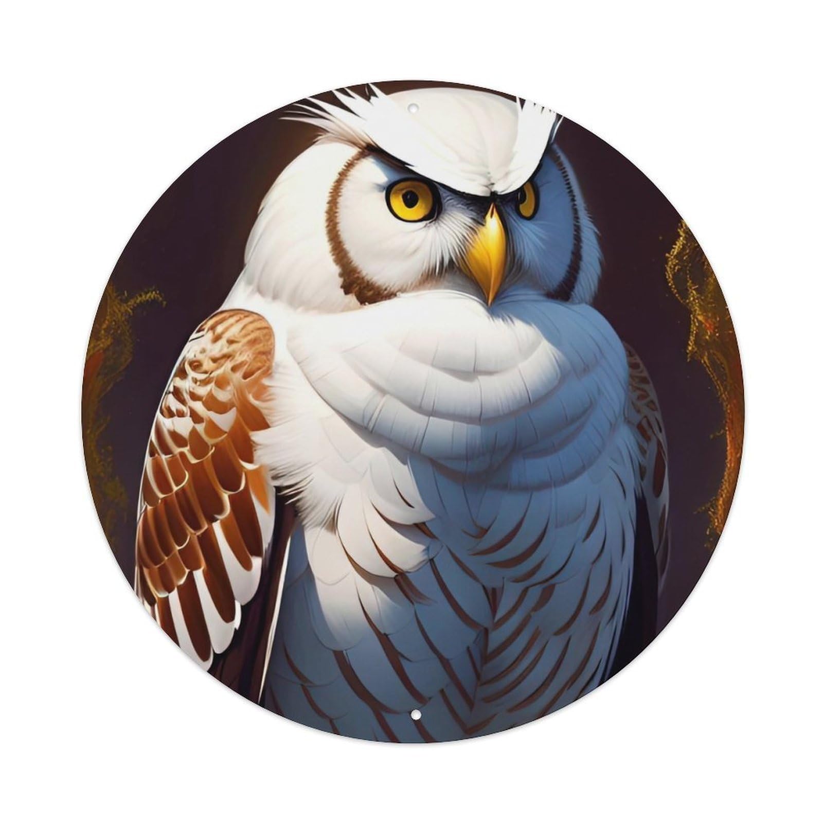 Animal Artwork Looking at The Owls in The Distance Metal Tin Sign