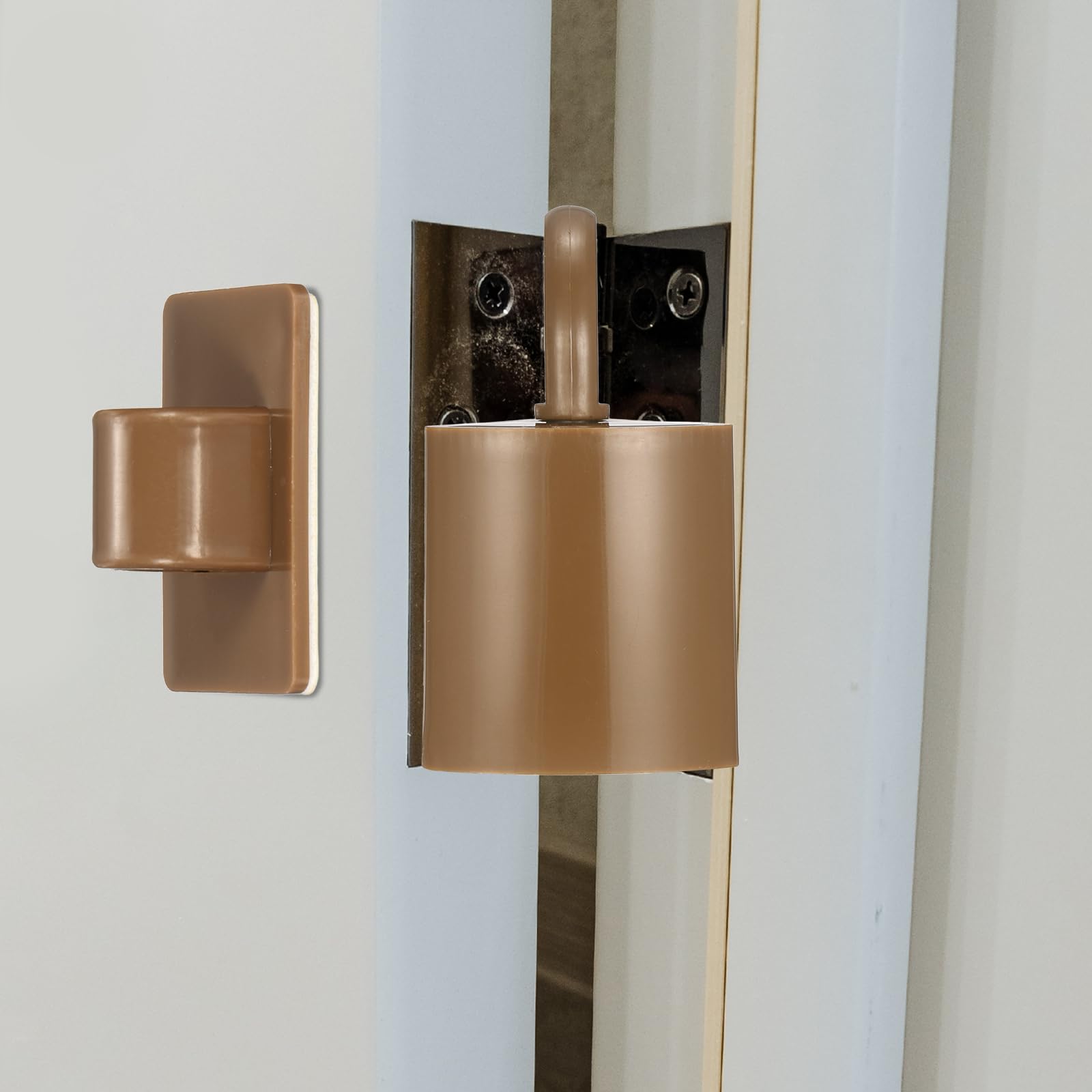 sourcing map Door Pinch Guard, 4 Pcs Quiet Door Closer & Stoppers & Wedges Lock Latch Cover Anti-slam for Light Sleepers Bedroom Nursery Home Noise Reduced Safety & Edge Protection, Brown