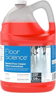 Diversey Floor Science CBD540441 Professional Neutral Floor Cleaner, Deep & Gentle Cleaning with No Residue or Rinse Required, Citrus Scent, Concentrate, 1-Gallon