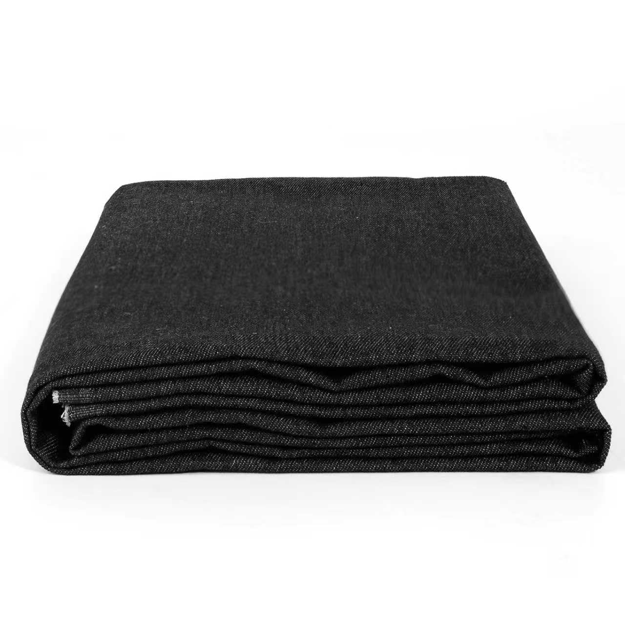 Photo 1 of 10 OZ 100% Cotton Indigo Washed Denim Fabric | 62" Wide by The Yard | Black for Jeans, Jackets, Skirts & Dresses