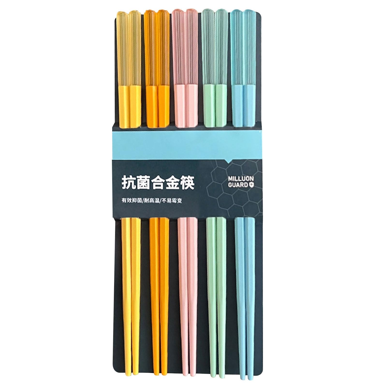 matumou 5 Pairs Reusable Plastic Chopsticks -Free Dishwasher-Safe Non-Slip Chopsticks Chinese Japanese Chopstick Gift Set