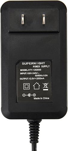 Miniatura 7 de SUPERNIGHT Fuente de adaptador de corriente de 12V 2A CA 100-240V a DC Fuente de alimentación DC Jack 0.217x0.083 in para tiras de luz LED, luces de
