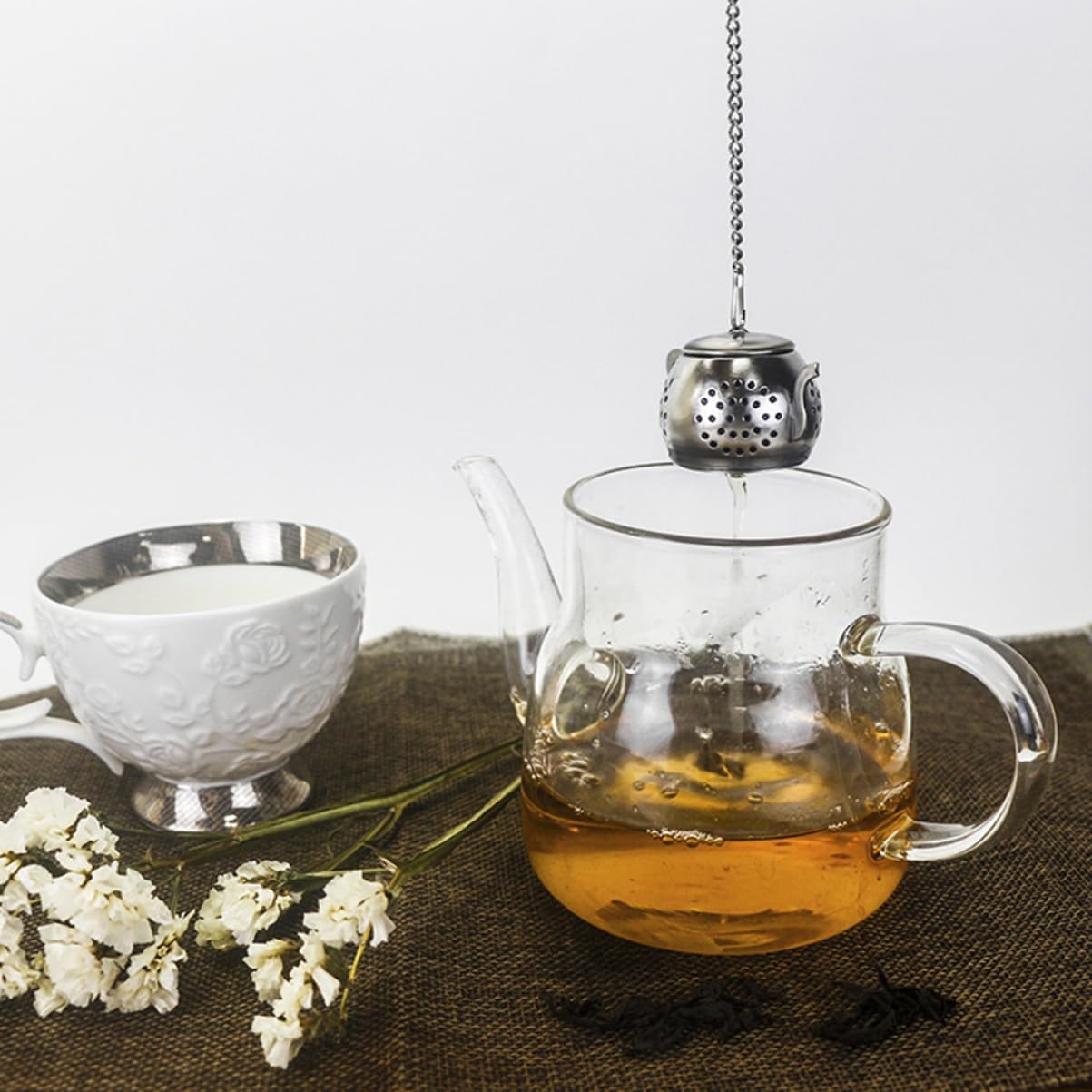 PRETYZOOM 16sets Stainless Steel Tea Infuser Filters for Loose Tea for Home Brewing