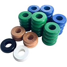 32 Green and Blue Carrom and Pichenotte Board Game Rings Large Rings 1 1/4 inch Diameter 3.2cm