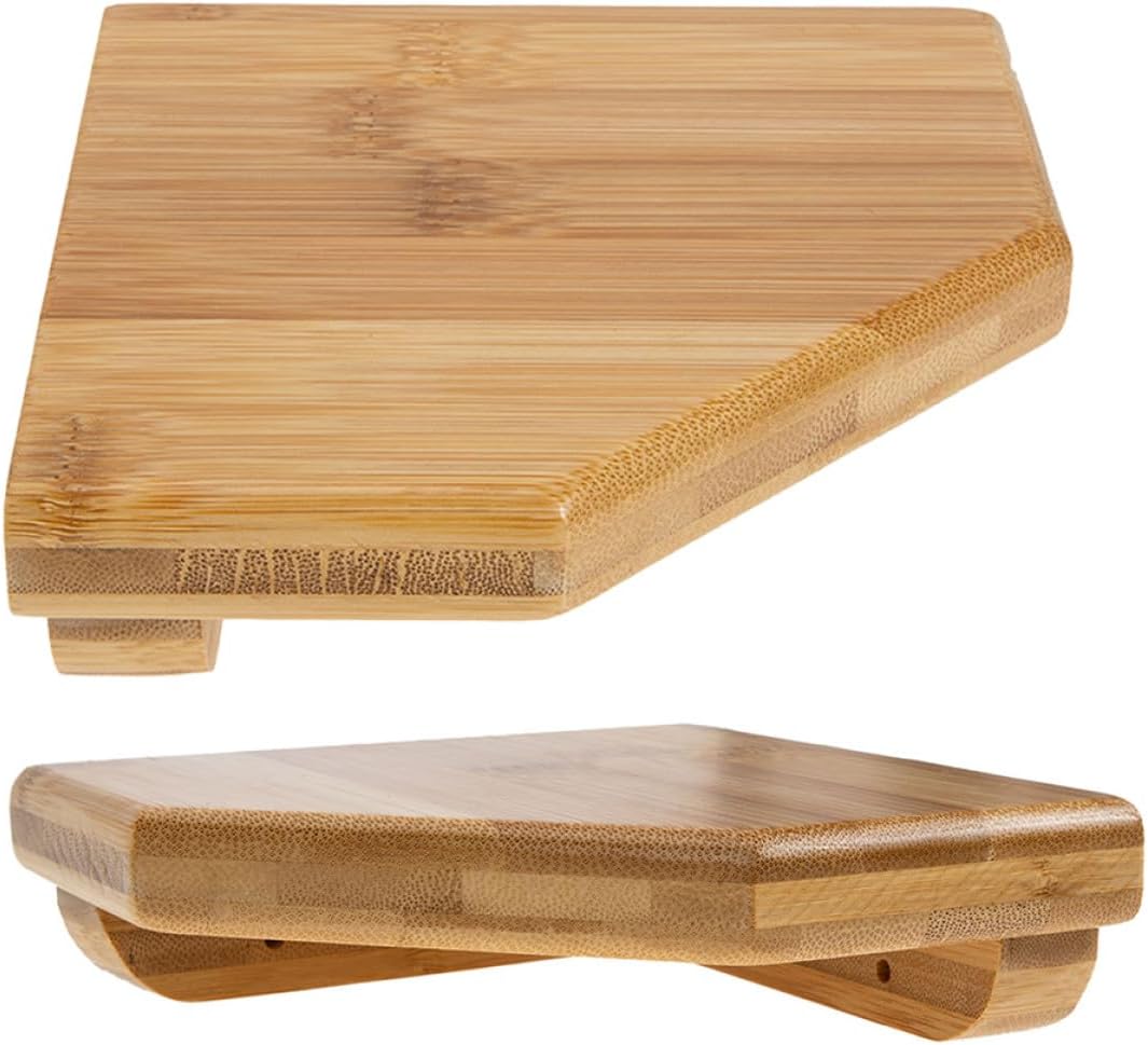 2pcs Wall Mounted Corner Floating Shelves 14cm Bathroom Storage Floating Shelf Space Saving Rustic Display for Kitchen Home Organizer