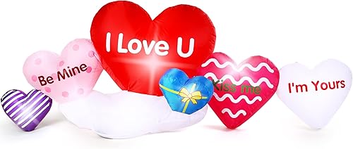 Corazón inflable para el día de San Valentín de 9 pies de largo decoraciones para exteriores con luces LED románticas fiestas bodas aniversarios disponible en Yaxa Guatemala