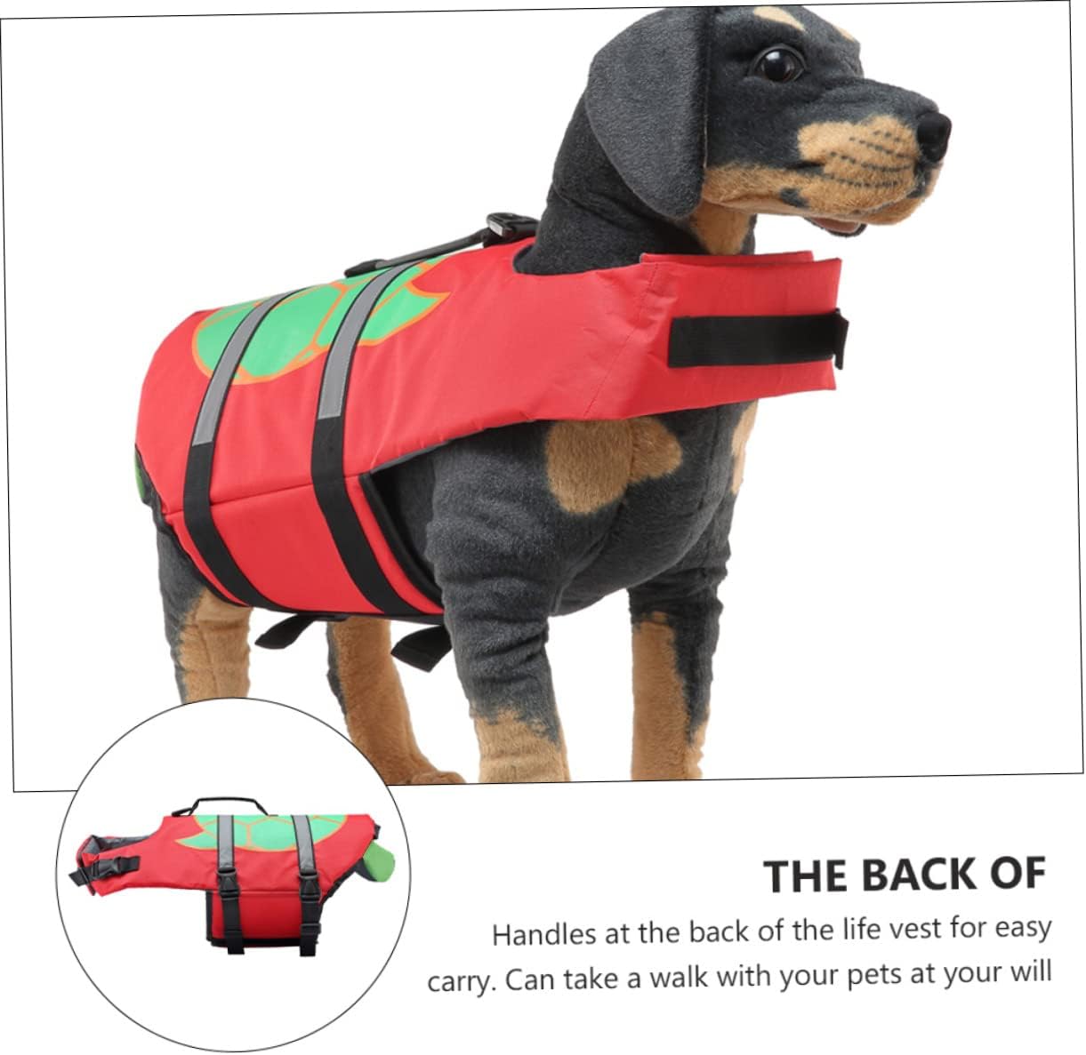 Adjustable Dog Swimming Vest with Reflective Strips and Quick Release Buckles Pet Safety Life Preserver for Water Activities Puppy Life Jacket with Back Handle for Easy Control