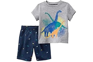 Toddler Dino Shorts Summer Outfits Cotton Dinosaur Clothes Sets
