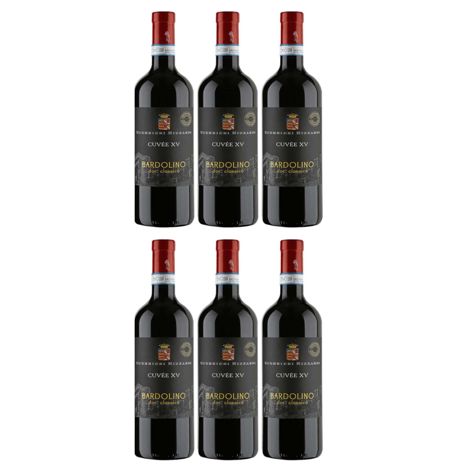 Guerrieri Rizzardi - Cuveée XV Bardolino Classico DOC Corvina Rondinella Sangiovese Molinar Ancelotta Rotwein Italien rot trocken inkl. FeinWert E-Book (6 x 0,75l)