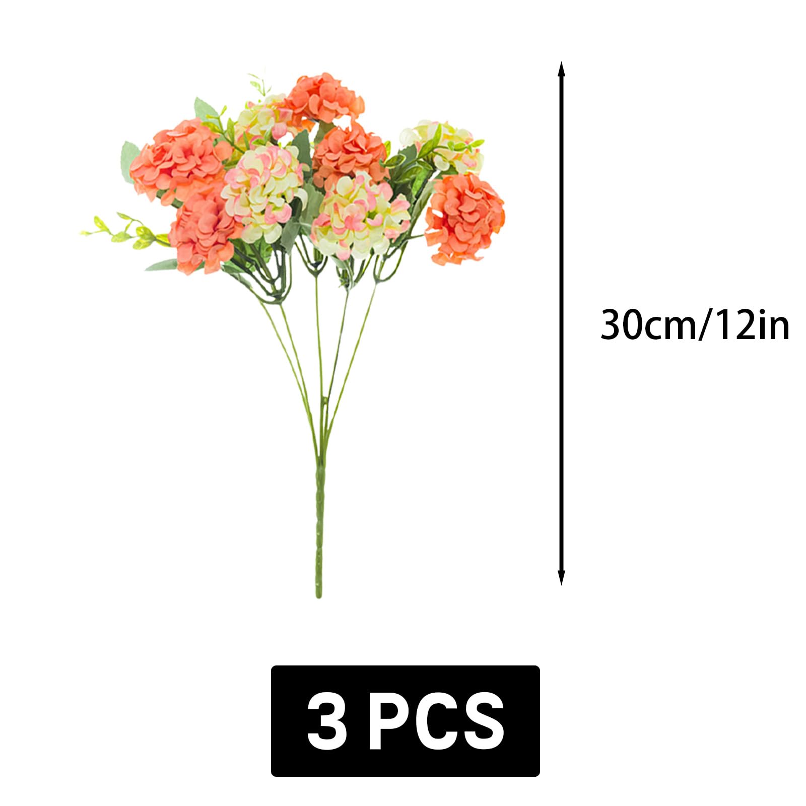 astylishome Faux Flower Arrangements Artificial Hydrangea Flowers Bouquets Decorative Faux Ball Flowers Silk Fake Chrysanthemum Plants for Indoor Outdoor Garden Floral Arrangement 4221 - Image 3