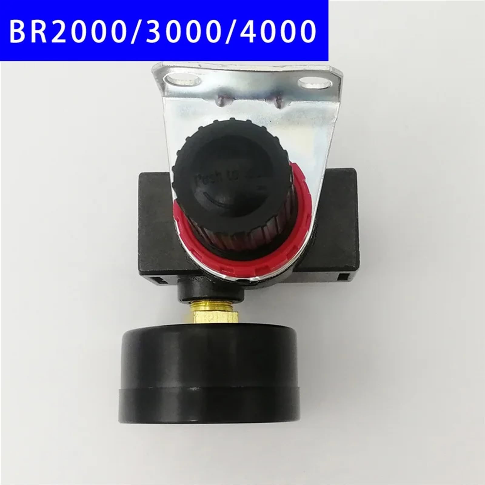 1 Uds BR200 BR3000 BR4000 regulador de presión de aire 1/4 "3/8" 1/2 "BSPT con manómetro y válvula de alivio de presión de soporte (Color : BR2000 SM20PM20)