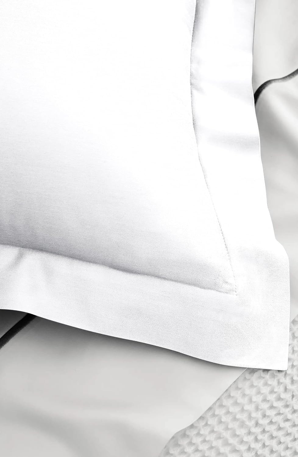 European Square Pillow Sham 600TC 100% Egyptian Cotton Decorative Pillow Cover Set of Two 600 Thread Count Cotton Pillow Sham Euro 26 X 26 Inch Soft White Solid