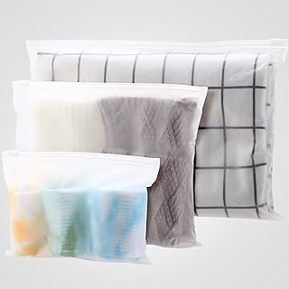 150 Pieces Frosted Clothes Zipper Bags, Shirt Bag, Frosted Clear Packaging Bags, Travel Storage Plastic Bags, Garment Packaging Bags with Slider Closure, Clear Packaging Bags for Shipping Garments